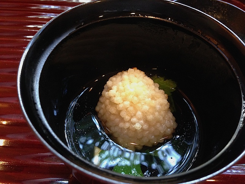 gnocco di patata e pasta di pesce, Soba Ryuheisoba, Kyoto, Giappone