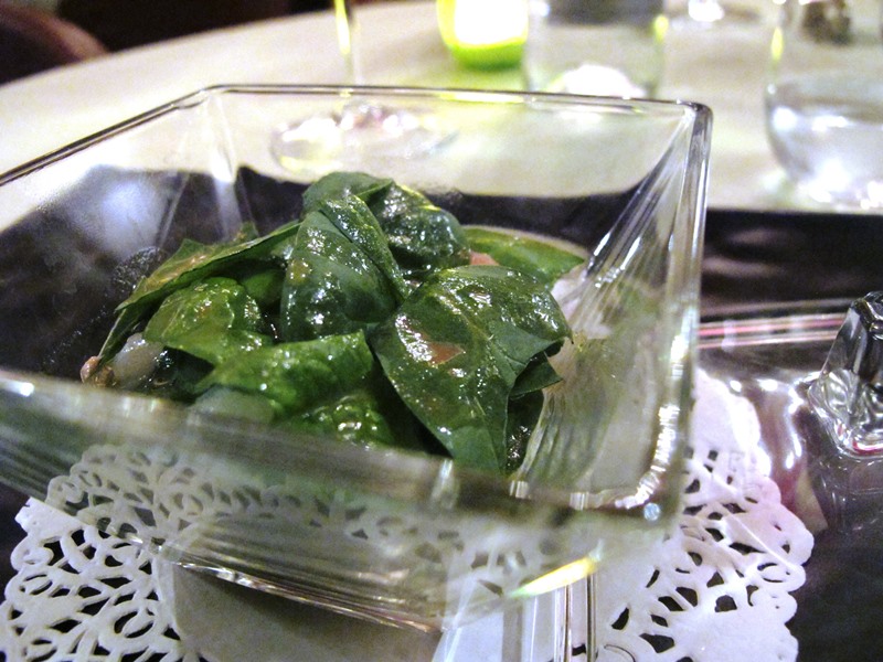 insalata di spinacio, Enoteca al Parlamento, chef Massimo Viglietti, Roma