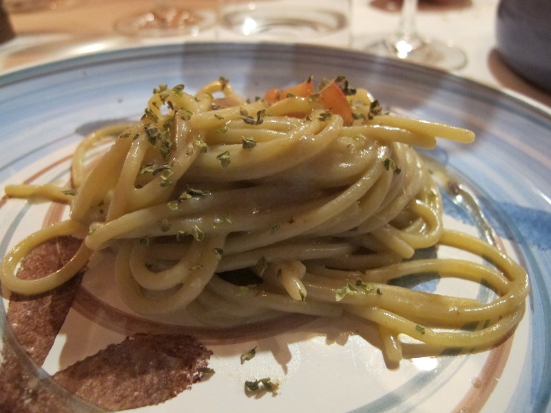 Spaghettini con alici di Menaica, Oste Scuro, Chef Simone Lugoboni, Verona