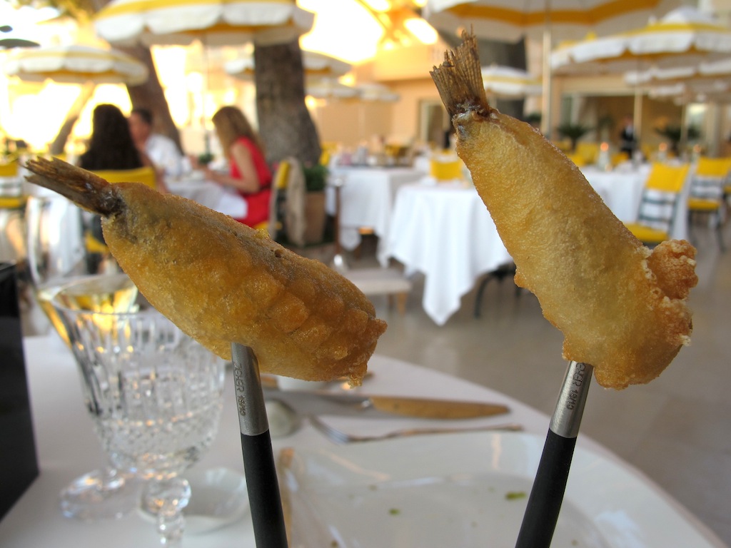 tempura di acciughe, La Vague d'Or, Chef Arnaud Donckele, Saint-Tropez
