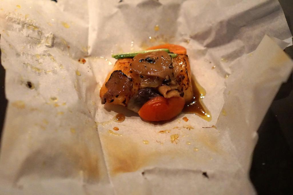 branzino in salsa al tartufo nero, HKK, Chef Tong Chee Hwee, Londra