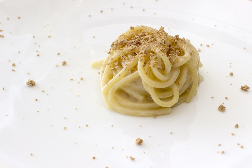 spaghetti burro e lievito, Lido 84, Chef Riccardo Camanini, Gardone Riviera