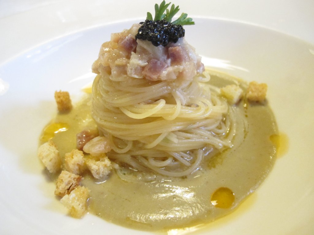 spaghettini, Malga Panna, Chef Paolo Donei, Moena 
