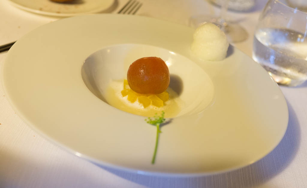 pomodoro marinato, Ada e Augusto, Chef Takeshi Iway, Gaggiano, Milano